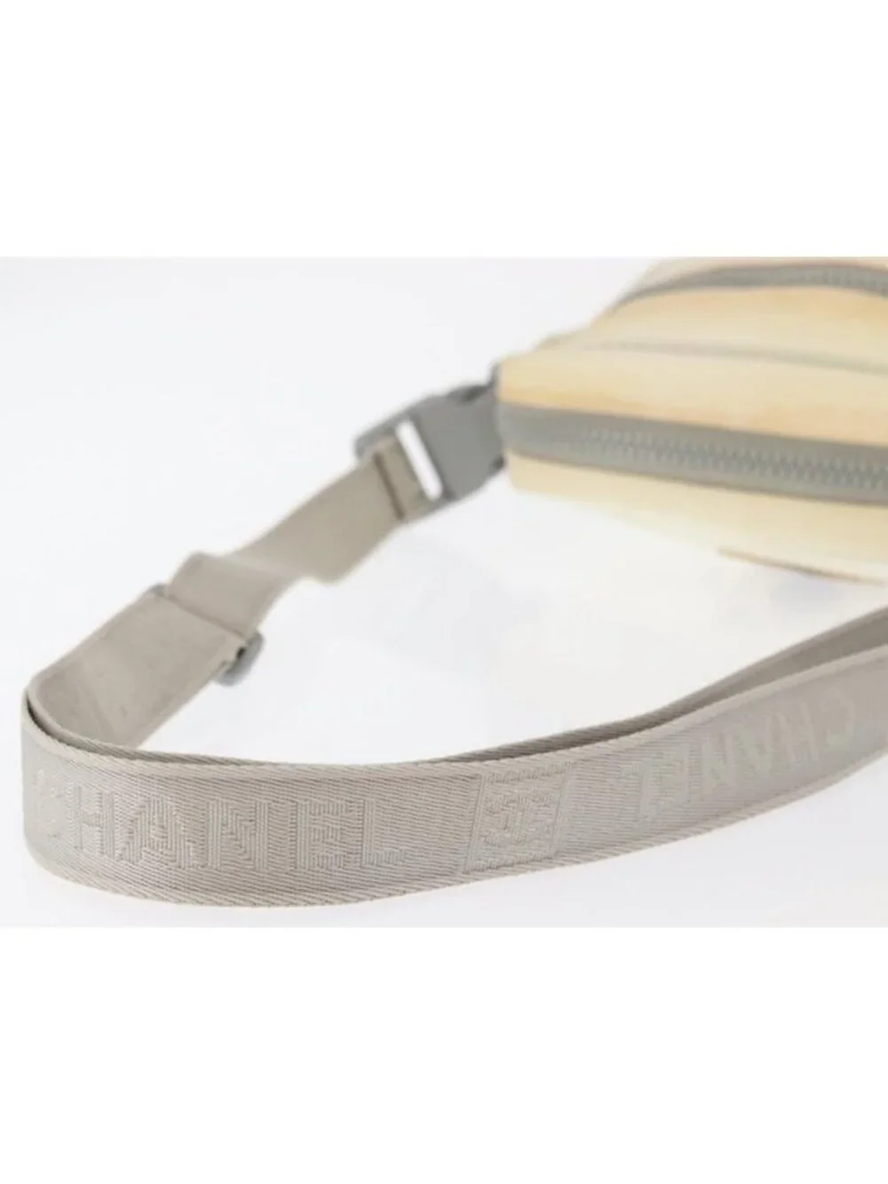 Authentic CHANEL Sports Line Shoulder Bag Nylon White Silver CC